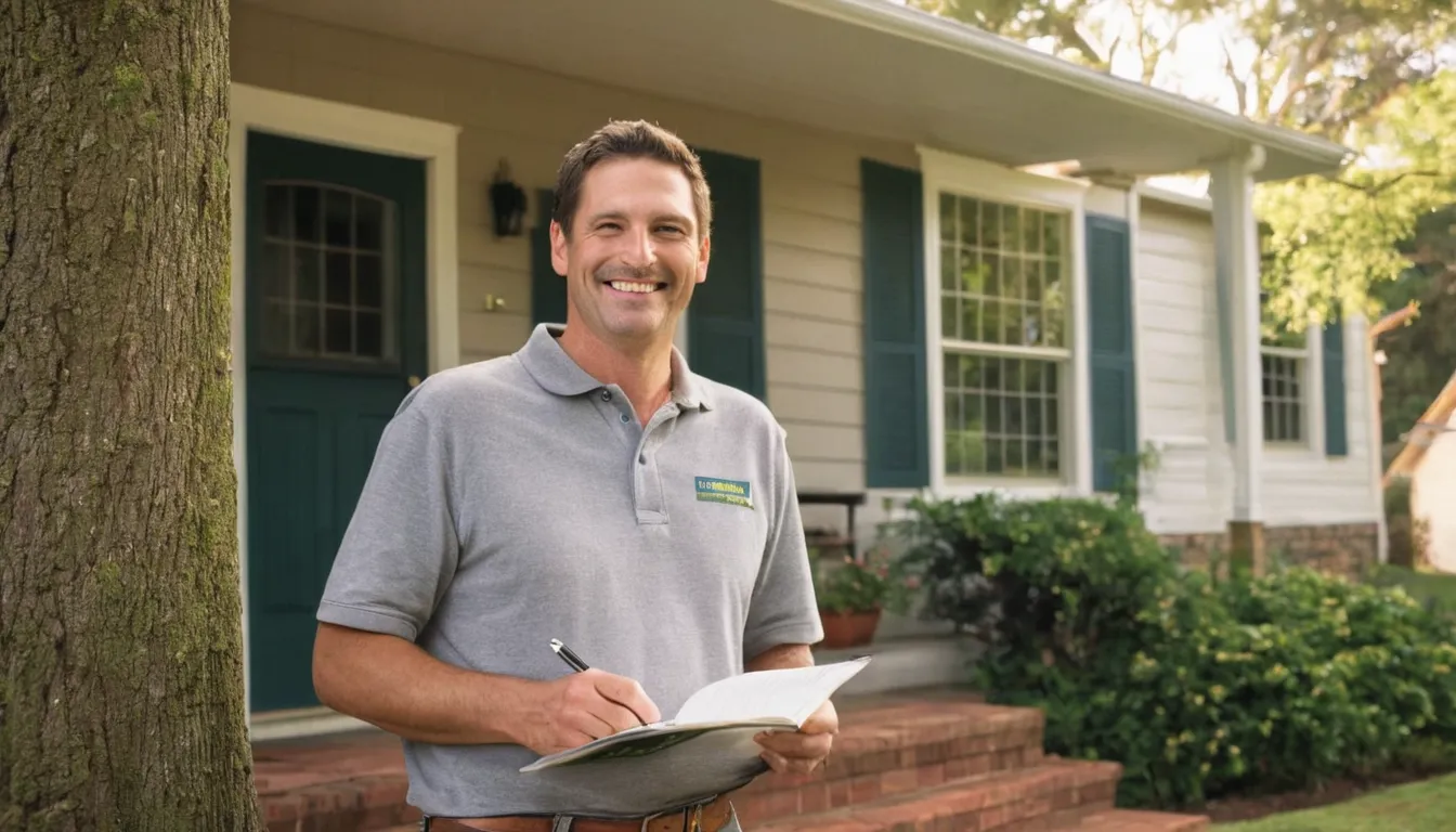 A homeowner talking with a local tree provider about a quote in Aberdeen